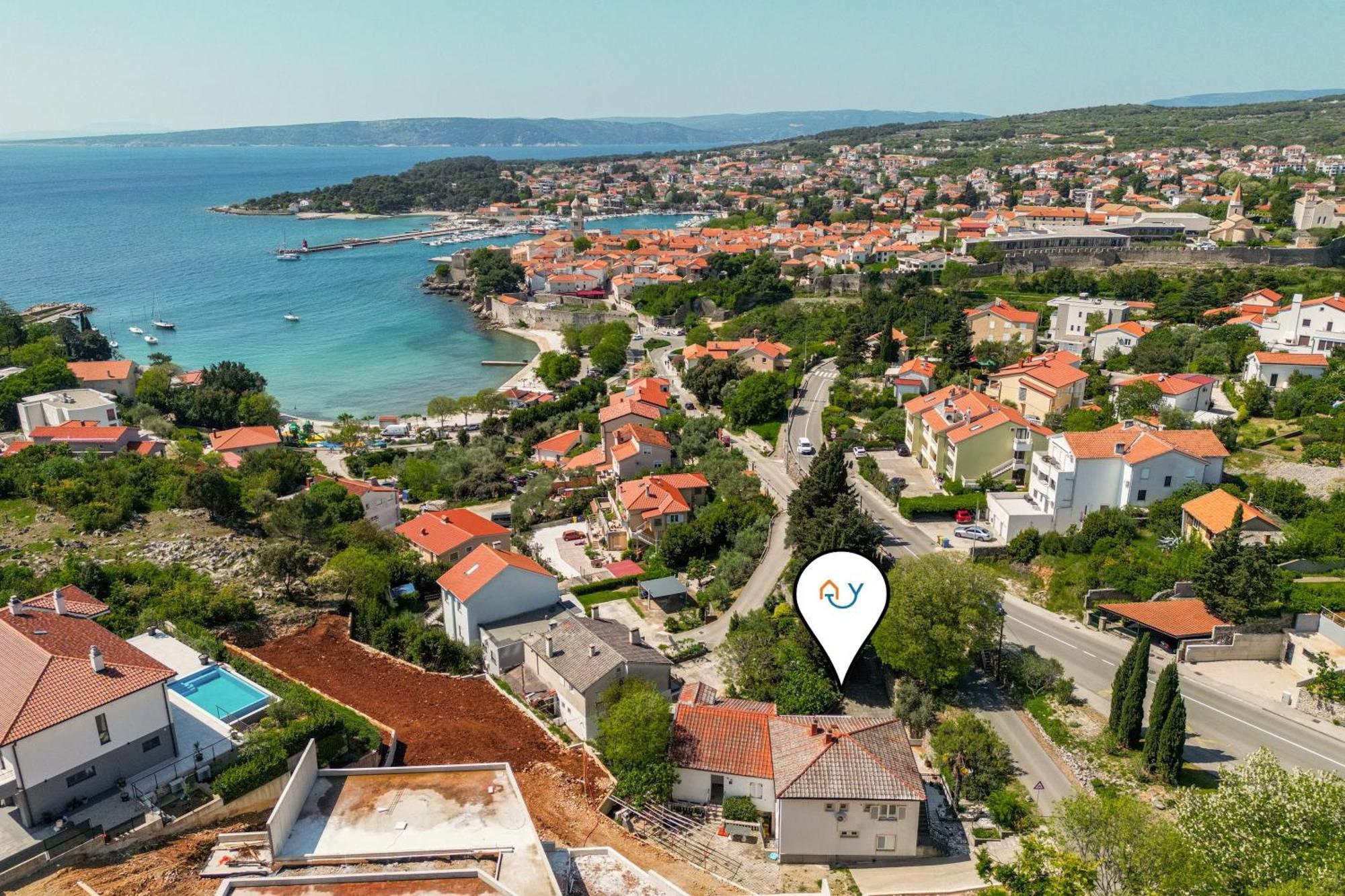 Seaview Apartment Tina Krk Island - Happy Rentals Krk Town Exteriör bild